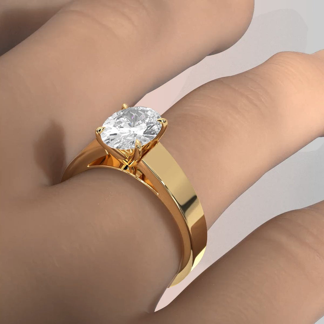 IGI Certified Lab Grown Diamond Cathedral Style Engagement Ring 6g Solitaire Setting 4.5mm 1.00 Ctw.