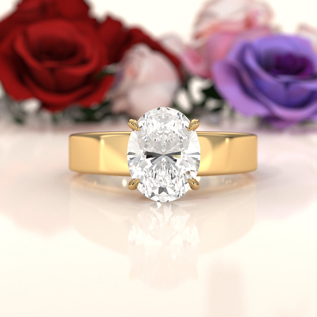IGI Certified Lab Grown Diamond Cathedral Style Engagement Ring 6g Solitaire Setting 4.5mm 1.00 Ctw.