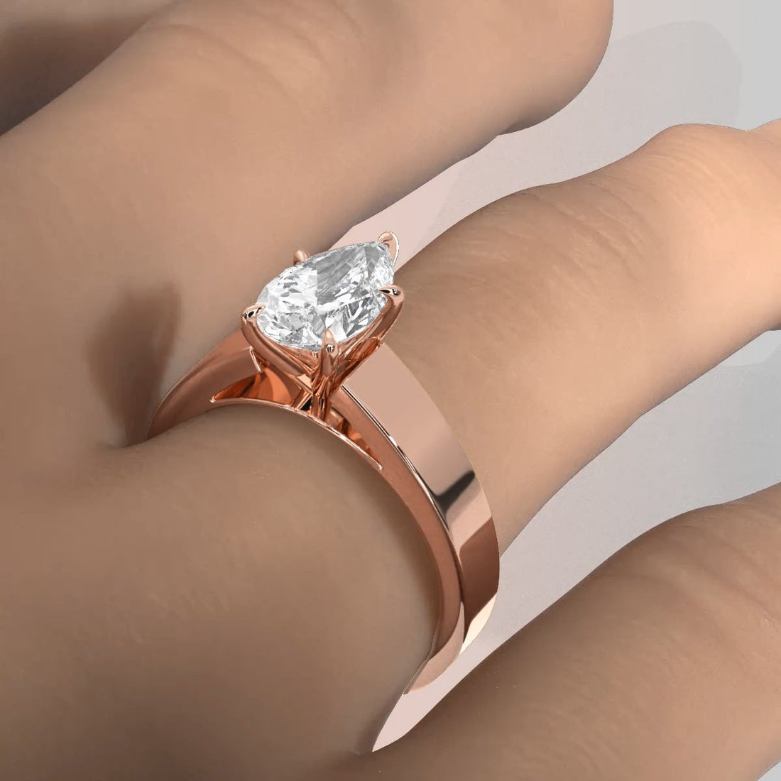 IGI Certified Lab Grown Diamond Cathedral Style Engagement Ring 6g Solitaire Setting 4.5mm 1.00 Ctw.