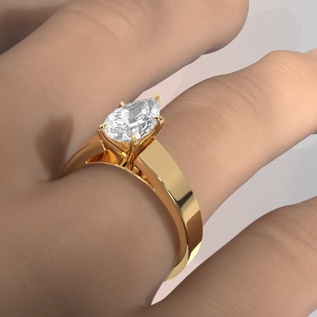 IGI Certified Lab Grown Diamond Cathedral Style Engagement Ring 6g Solitaire Setting 4.5mm 1.00 Ctw.