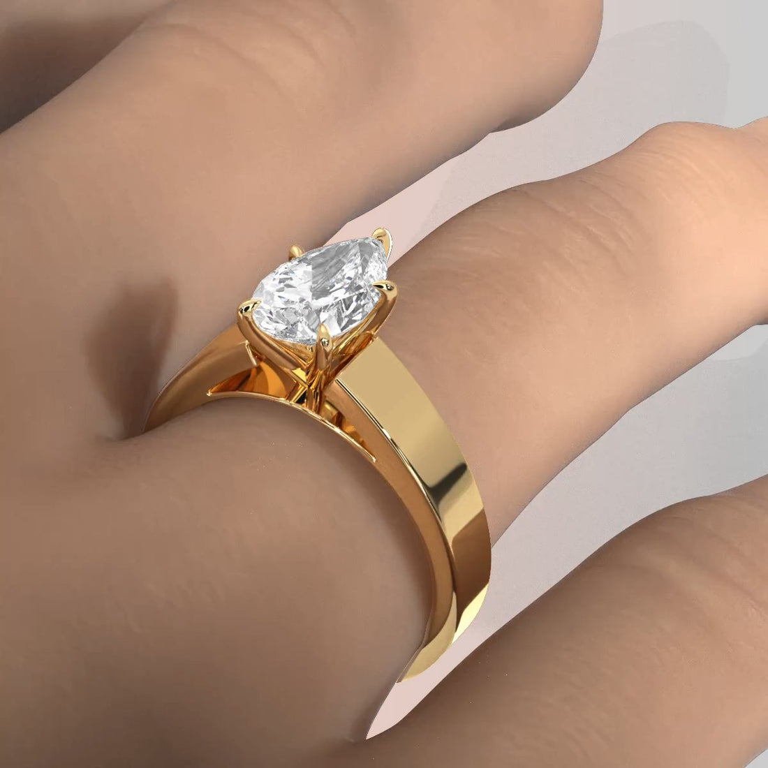 IGI Certified Lab Grown Diamond Cathedral Style Engagement Ring 6g Solitaire Setting 4.5mm 1.00 Ctw.