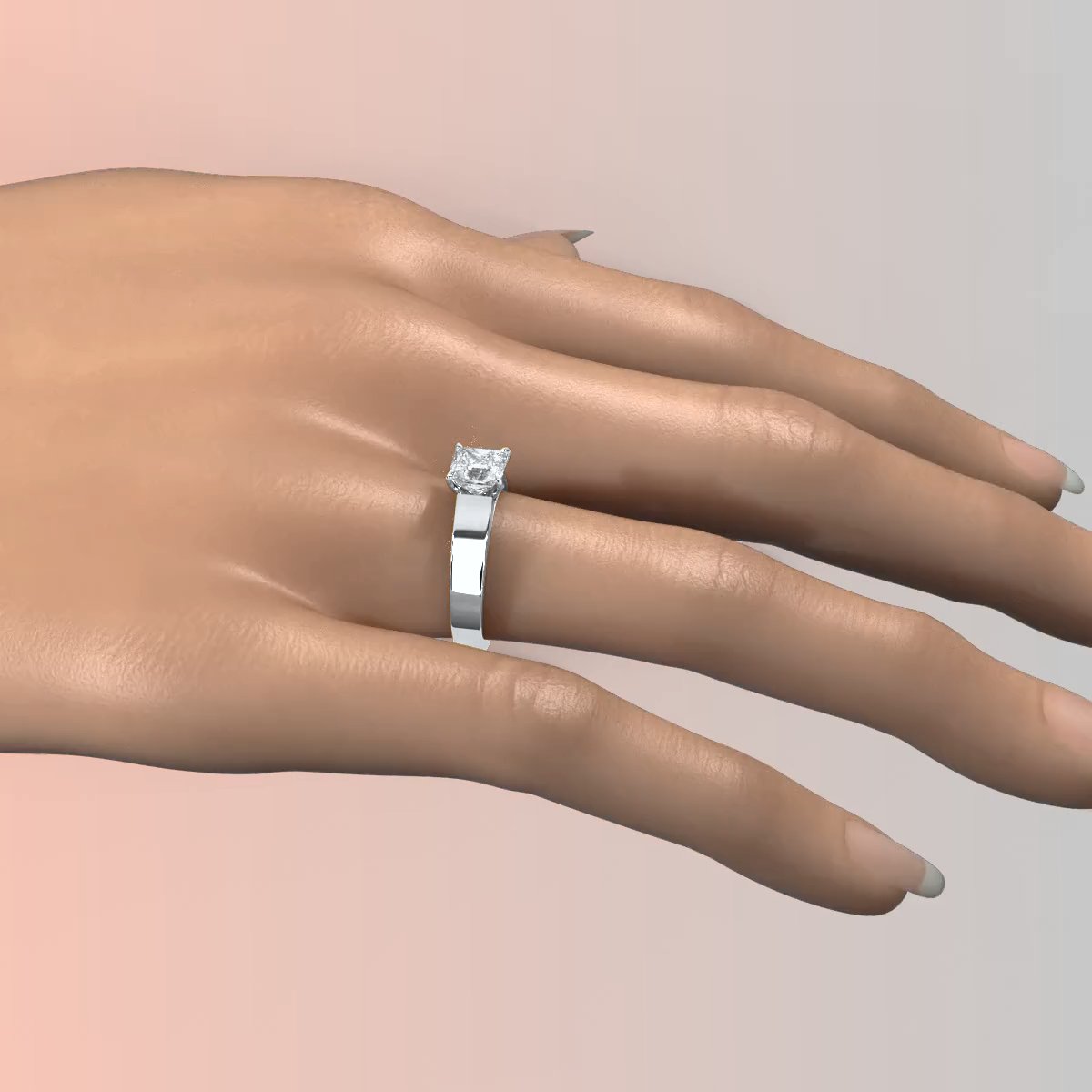 IGI Certified Lab Grown Diamond Cathedral Style Engagement Ring 6g Solitaire Setting 4.5mm 1.00 Ctw.