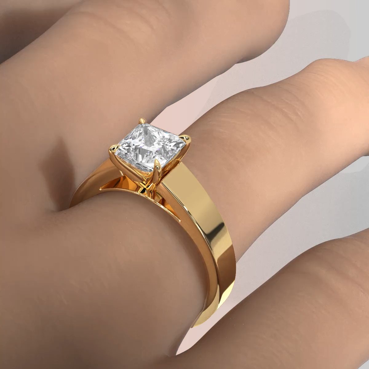 IGI Certified Lab Grown Diamond Cathedral Style Engagement Ring 6g Solitaire Setting 4.5mm 1.00 Ctw.