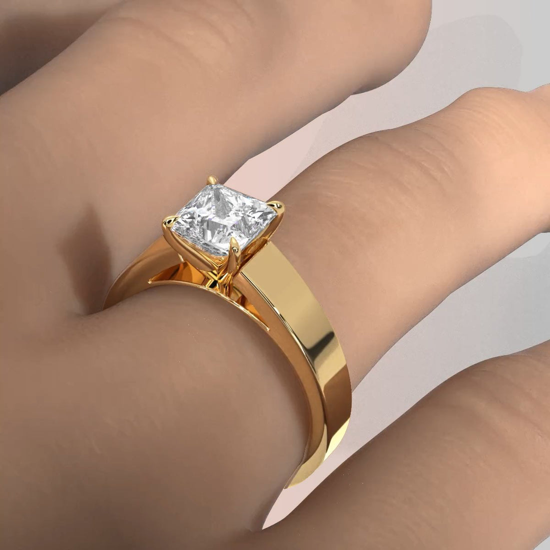 IGI Certified Lab Grown Diamond Cathedral Style Engagement Ring 6g Solitaire Setting 4.5mm 1.00 Ctw.