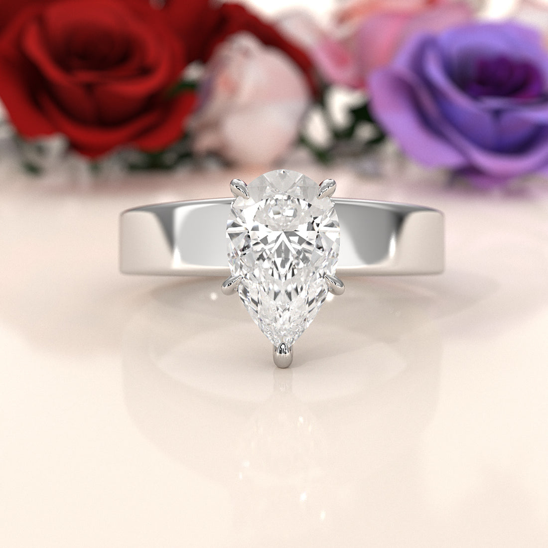 IGI Certified Lab Grown Diamond Cathedral Style Engagement Ring 6g Solitaire Setting 4.5mm 1.00 Ctw.