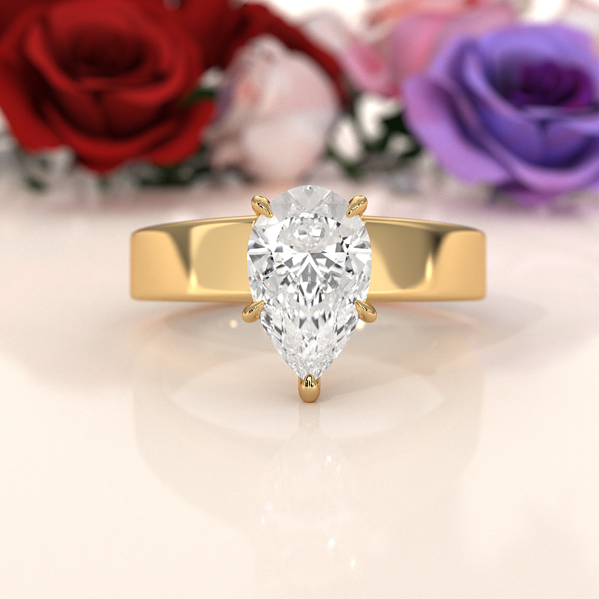 IGI Certified Lab Grown Diamond Cathedral Style Engagement Ring 6g Solitaire Setting 4.5mm 1.00 Ctw.