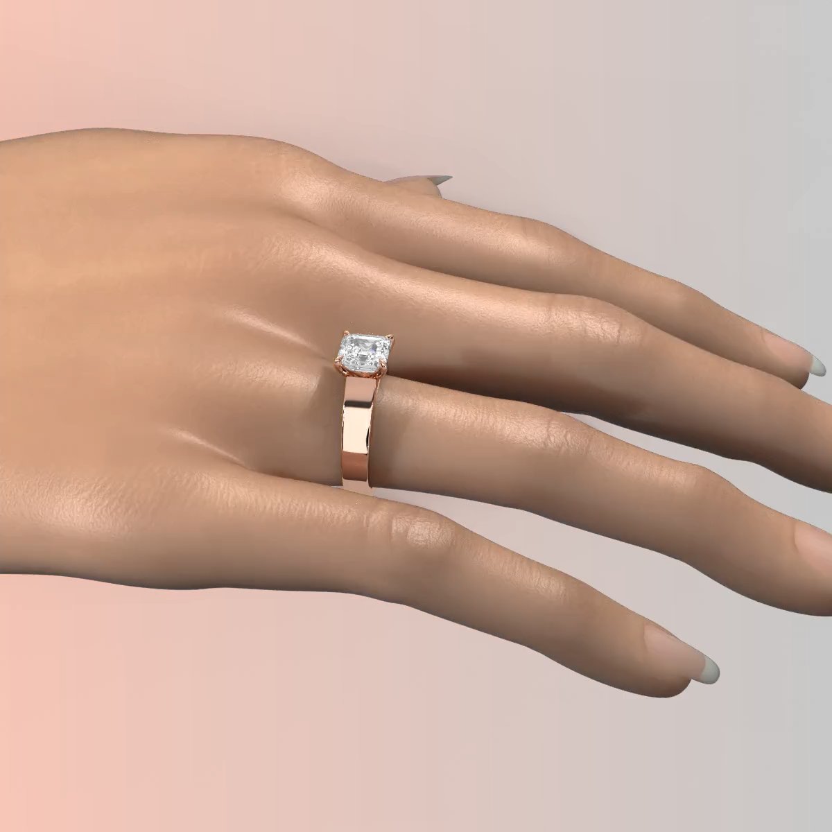 7gm 5.5m Cathedral Style Prong Set Lab Grown Diamond Engagement Solitaire Ring IGI Certified 1.00 Ctw.