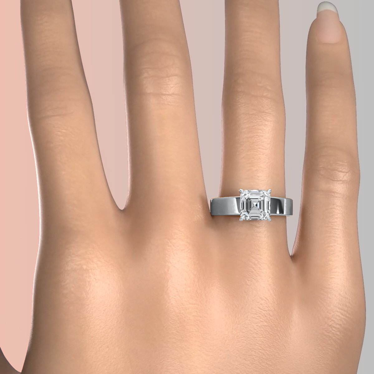 7gm 5.5m Cathedral Style Prong Set Lab Grown Diamond Engagement Solitaire Ring IGI Certified 1.00 Ctw.