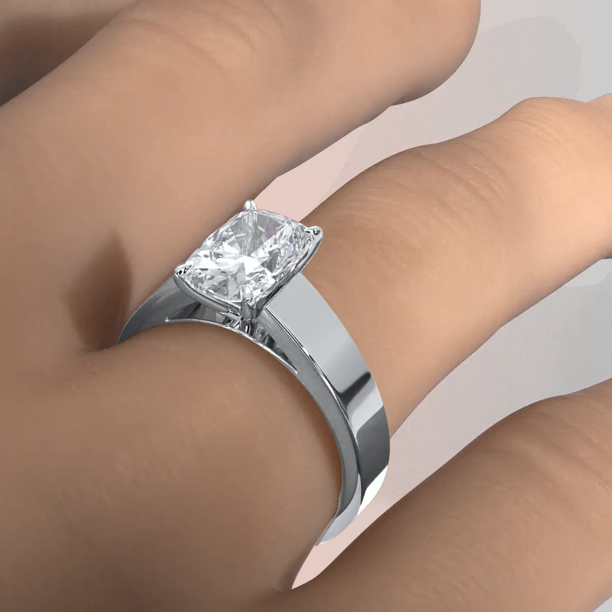 7gm 5.5m Cathedral Style Prong Set Lab Grown Diamond Engagement Solitaire Ring IGI Certified 1.00 Ctw.