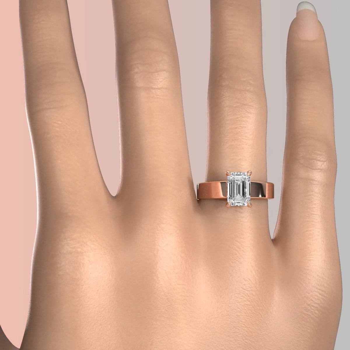 7gm 5.5m Cathedral Style Prong Set Lab Grown Diamond Engagement Solitaire Ring IGI Certified 1.00 Ctw.