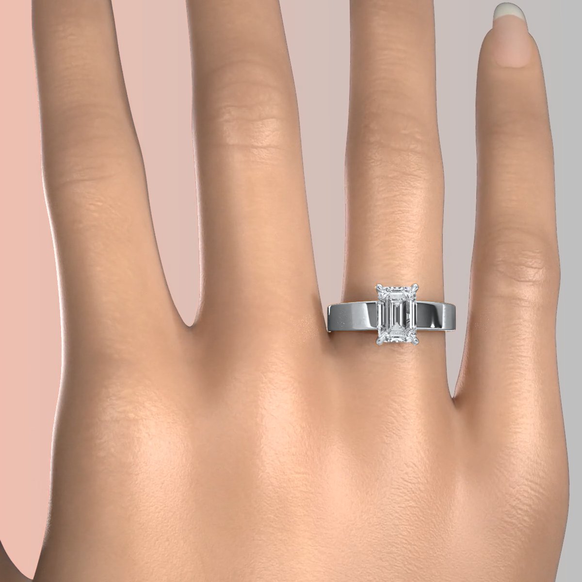 7gm 5.5m Cathedral Style Prong Set Lab Grown Diamond Engagement Solitaire Ring IGI Certified 1.00 Ctw.