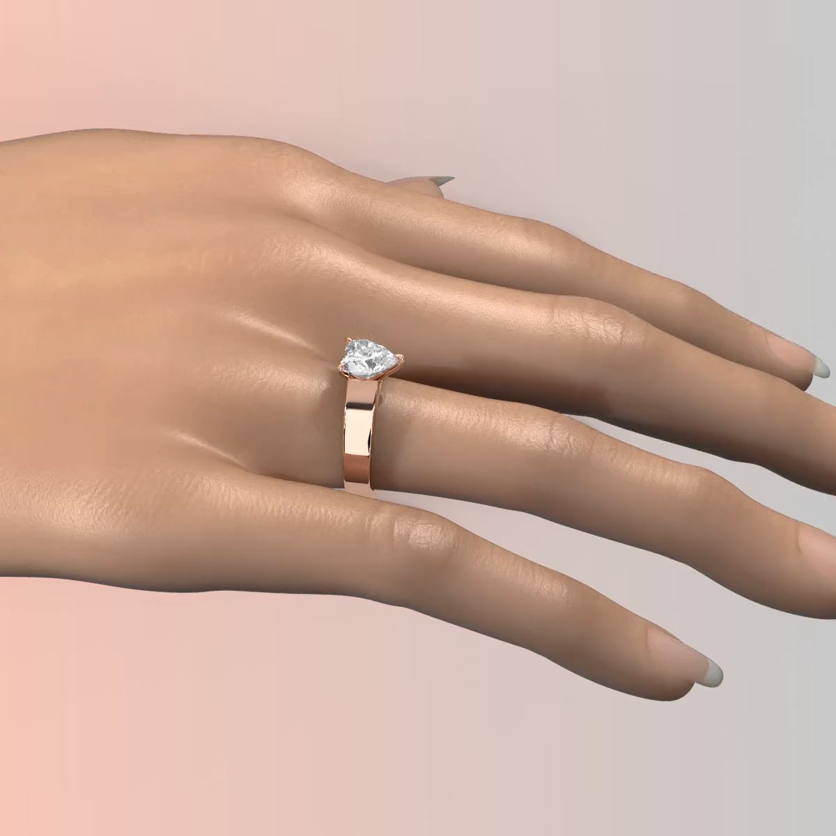 7gm 5.5m Cathedral Style Prong Set Lab Grown Diamond Engagement Solitaire Ring IGI Certified 1.00 Ctw.