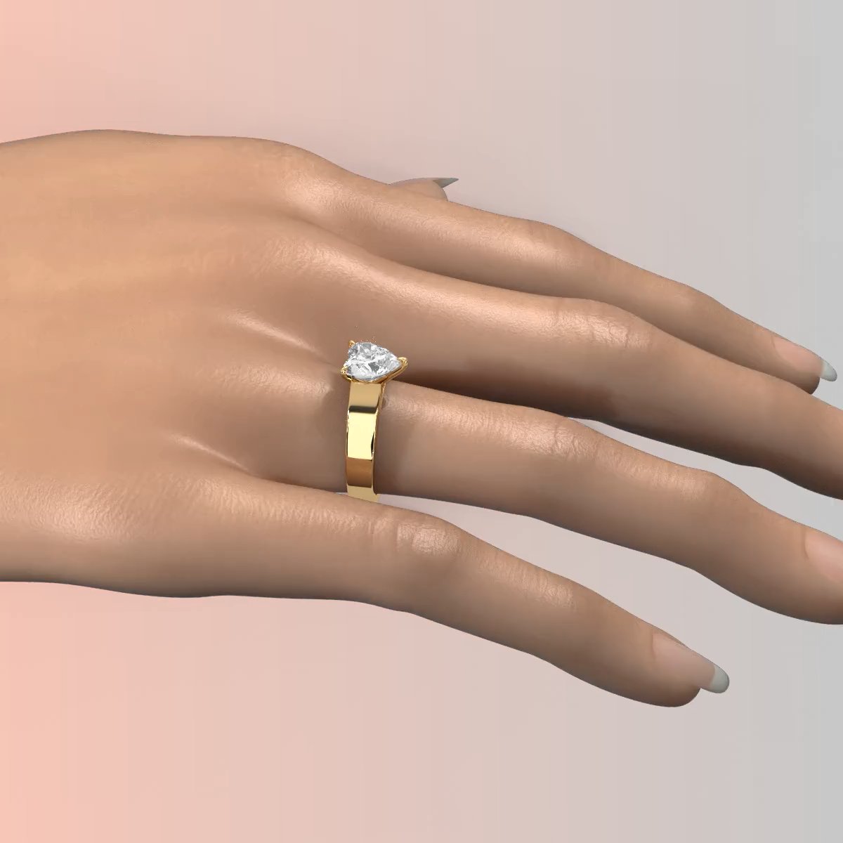 7gm 5.5m Cathedral Style Prong Set Lab Grown Diamond Engagement Solitaire Ring IGI Certified 1.00 Ctw.