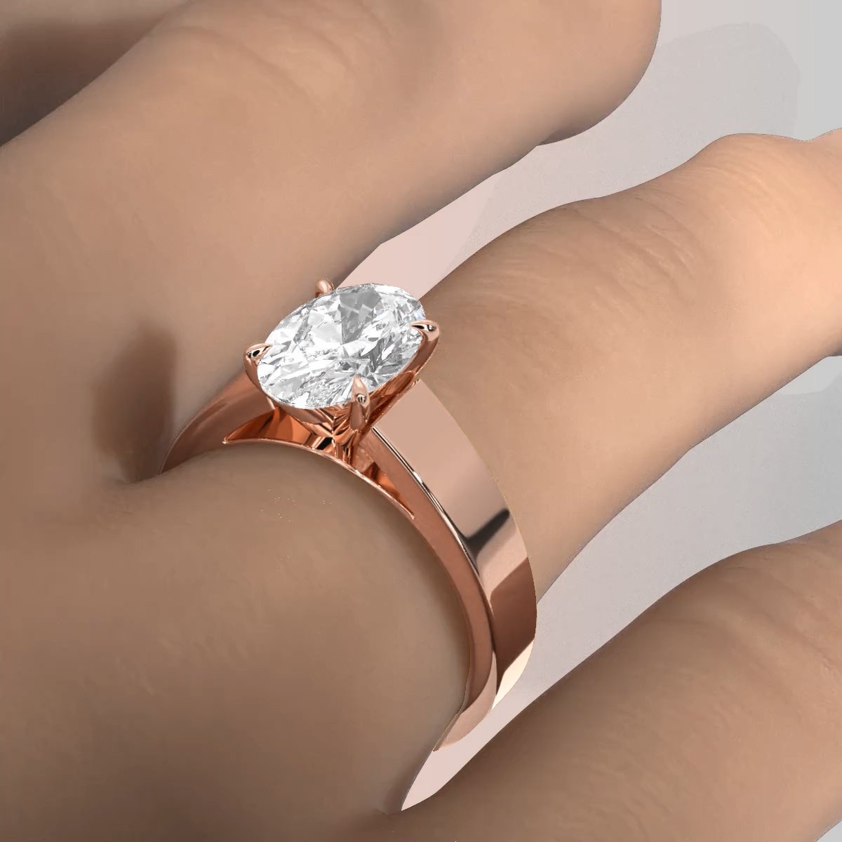 7gm 5.5m Cathedral Style Prong Set Lab Grown Diamond Engagement Solitaire Ring IGI Certified 1.00 Ctw.