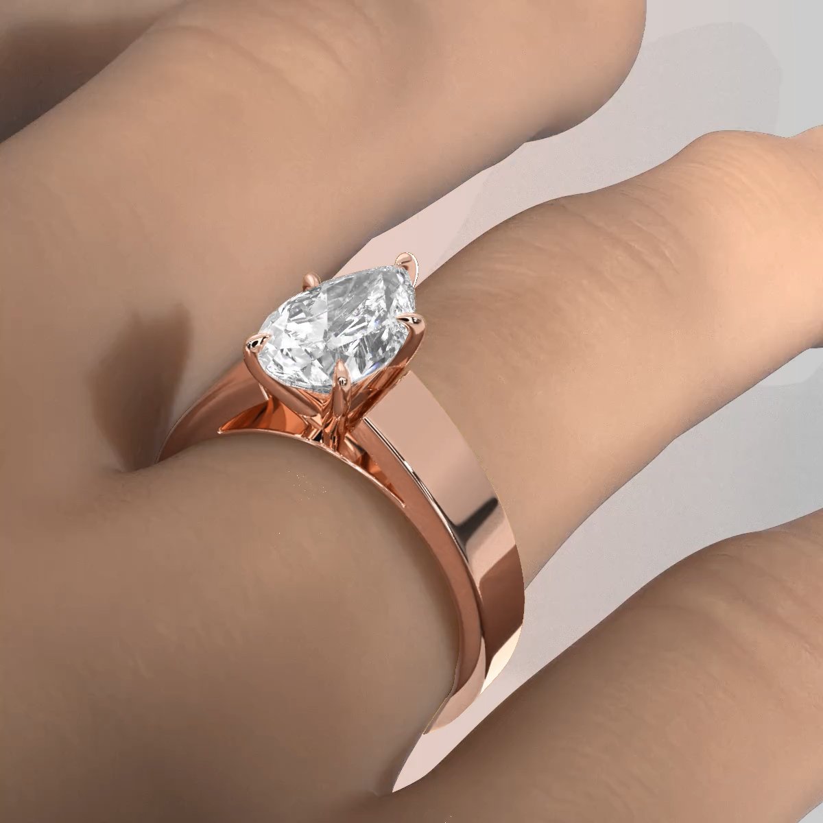 7gm 5.5m Cathedral Style Prong Set Lab Grown Diamond Engagement Solitaire Ring IGI Certified 1.00 Ctw.