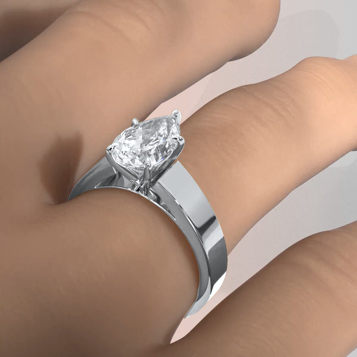 7gm 5.5m Cathedral Style Prong Set Lab Grown Diamond Engagement Solitaire Ring IGI Certified 1.00 Ctw.