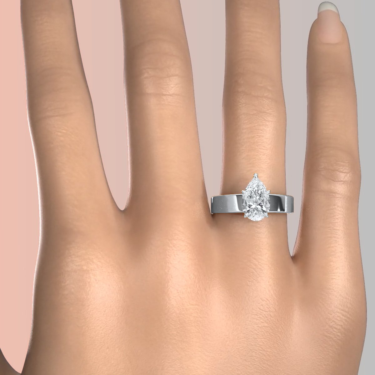 7gm 5.5m Cathedral Style Prong Set Lab Grown Diamond Engagement Solitaire Ring IGI Certified 1.00 Ctw.