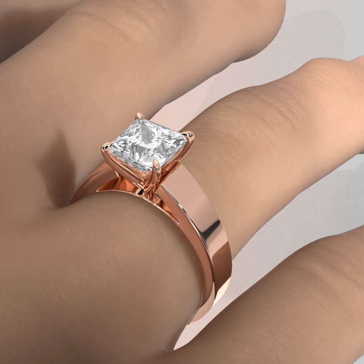 7gm 5.5m Cathedral Style Prong Set Lab Grown Diamond Engagement Solitaire Ring IGI Certified 1.00 Ctw.