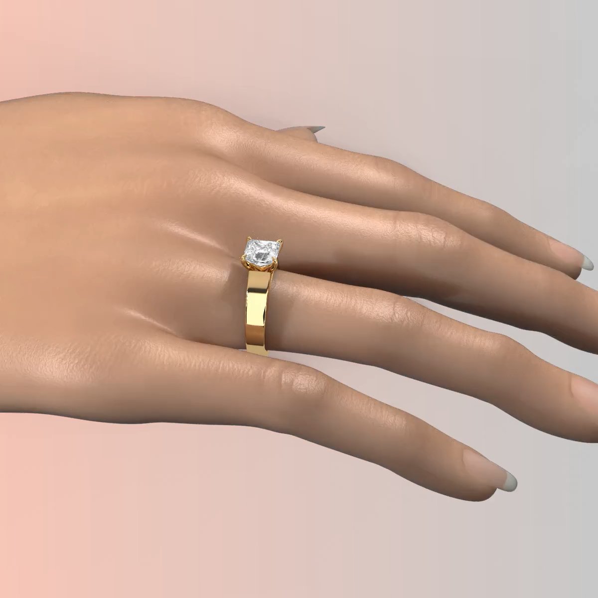 7gm 5.5m Cathedral Style Prong Set Lab Grown Diamond Engagement Solitaire Ring IGI Certified 1.00 Ctw.