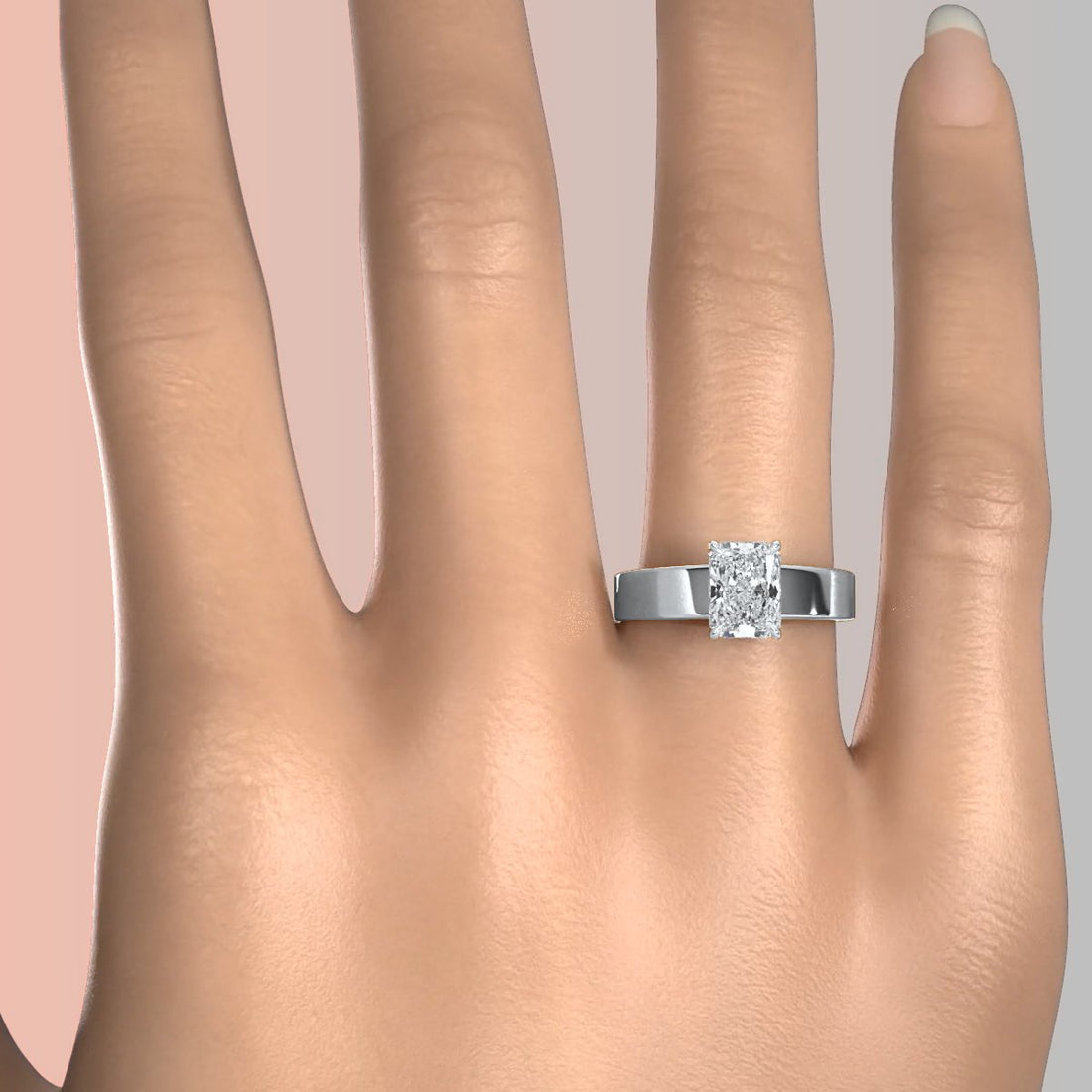 7gm 5.5m Cathedral Style Prong Set Lab Grown Diamond Engagement Solitaire Ring IGI Certified 1.00 Ctw.