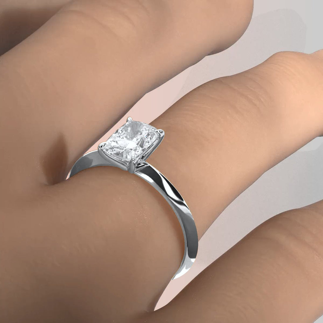 3g 2.2mm Claw Prong Solitaire Style Lab Grown Diamond Engagement Ring IGI Certified 1.00 Ctw.