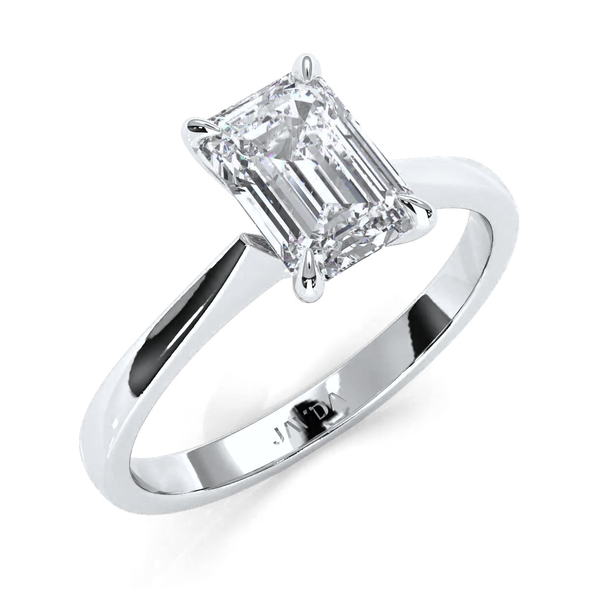 3g Lab Grown Diamond Tapper Solitaire IGI Certified Engagement Ring Setting 2mm 1.00 Ctw.