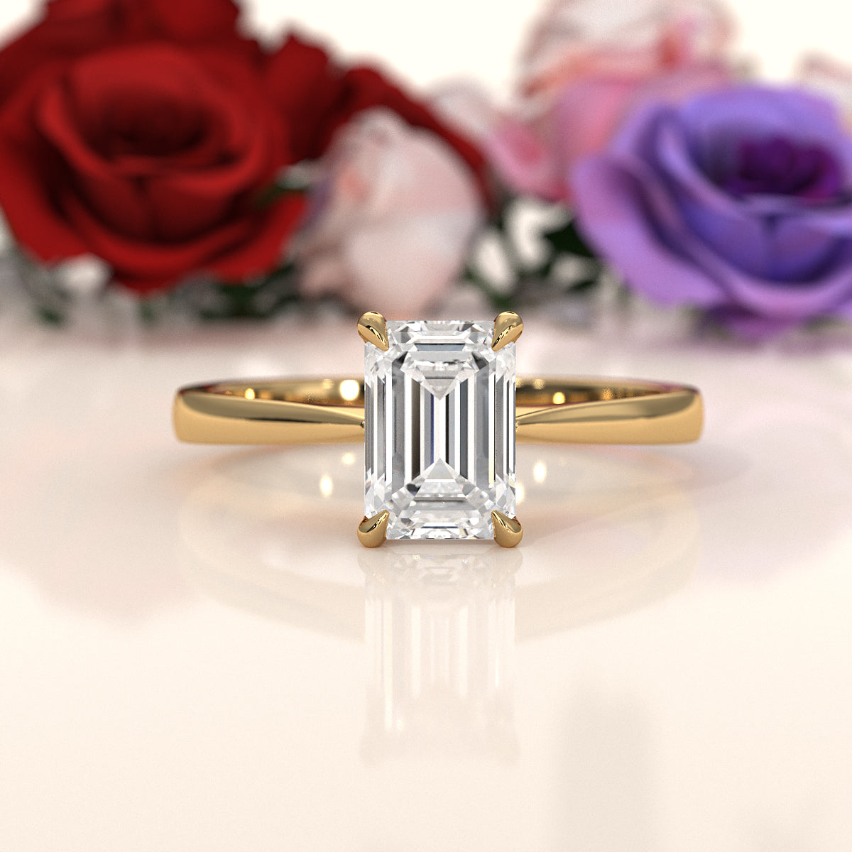 3g Lab Grown Diamond Tapper Solitaire IGI Certified Engagement Ring Setting 2mm 1.00 Ctw.