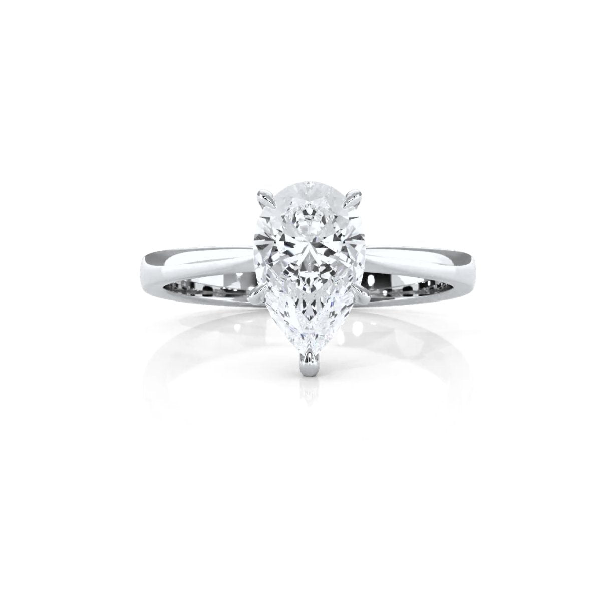 3g Lab Grown Diamond Tapper Solitaire IGI Certified Engagement Ring Setting 2mm 1.00 Ctw.