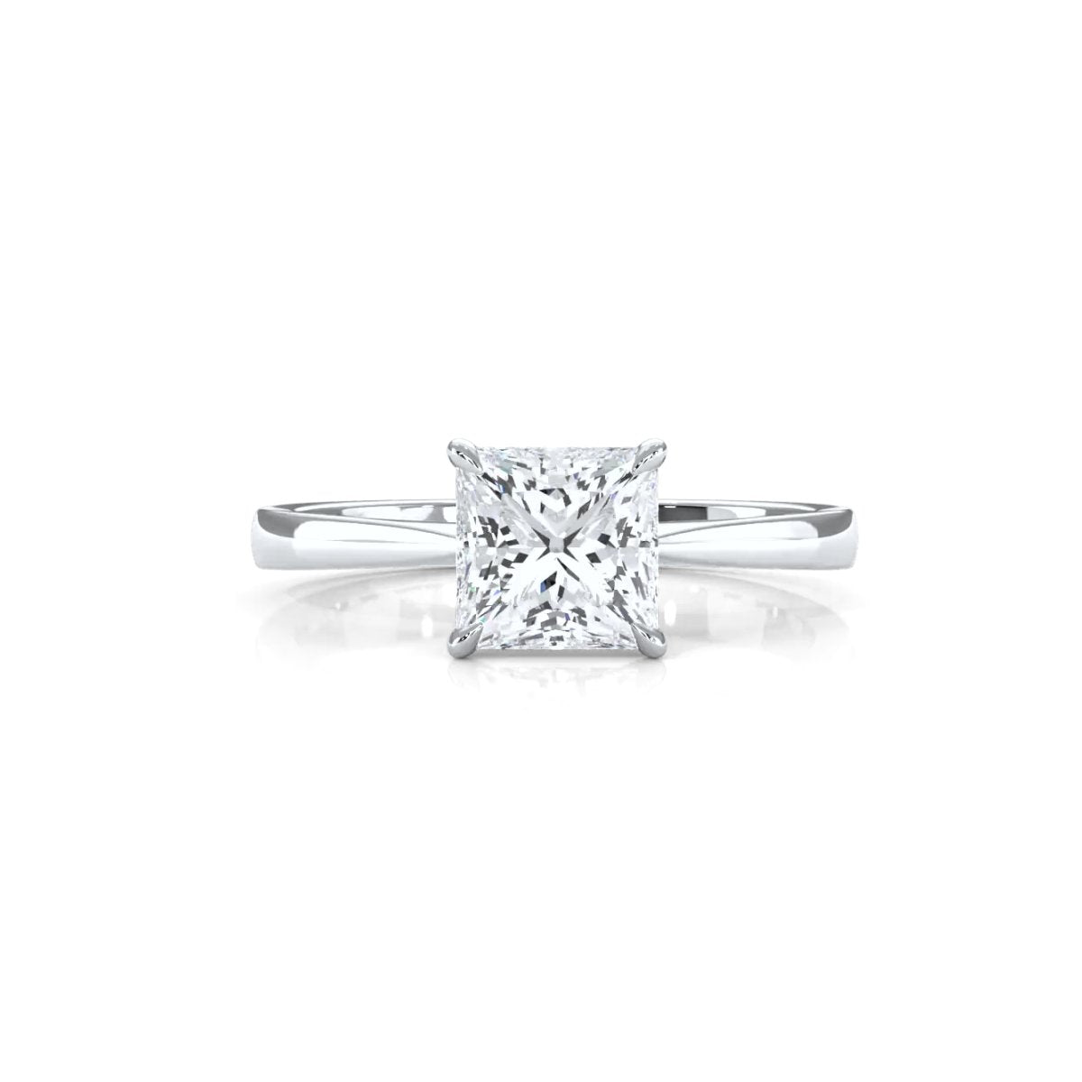 3g Lab Grown Diamond Tapper Solitaire IGI Certified Engagement Ring Setting 2mm 1.00 Ctw.