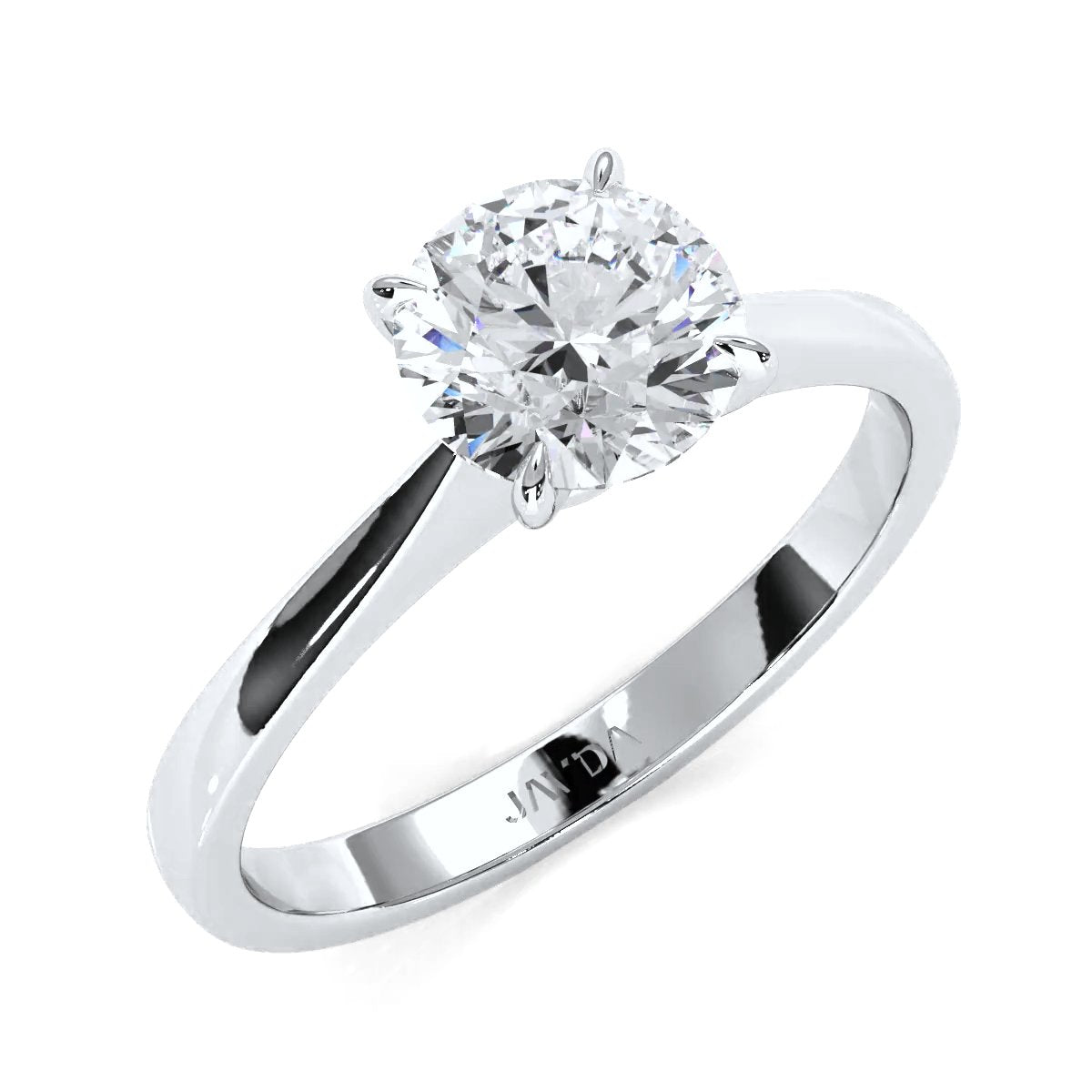 3g Lab Grown Diamond Tapper Solitaire IGI Certified Engagement Ring Setting 2mm 1.00 Ctw.