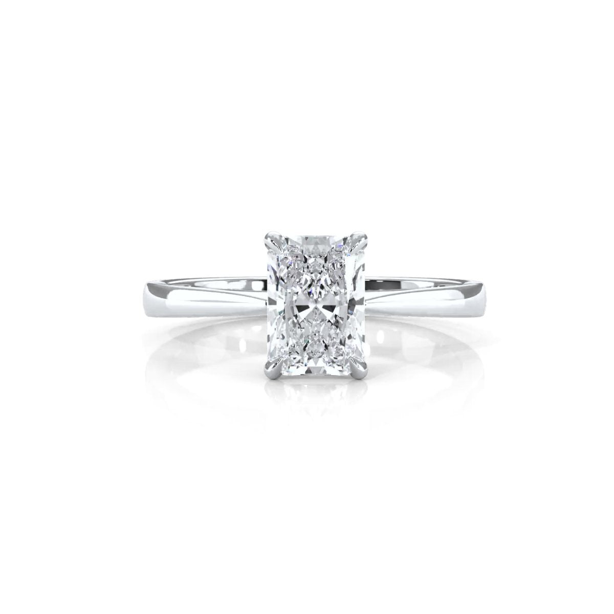 3g Lab Grown Diamond Tapper Solitaire IGI Certified Engagement Ring Setting 2mm 1.00 Ctw.
