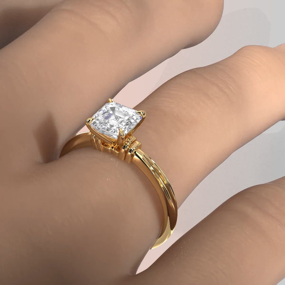 4.2g Ridged Solitaire Prong Set Lab Grown Diamond Engagement Ring IGI Certified 2.6mm 1.00 Ctw.