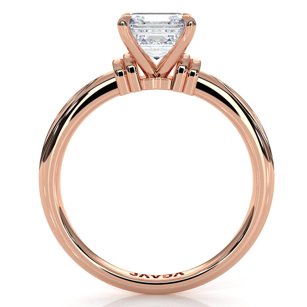 4.2g Ridged Solitaire Prong Set Lab Grown Diamond Engagement Ring IGI Certified 2.6mm 1.00 Ctw.