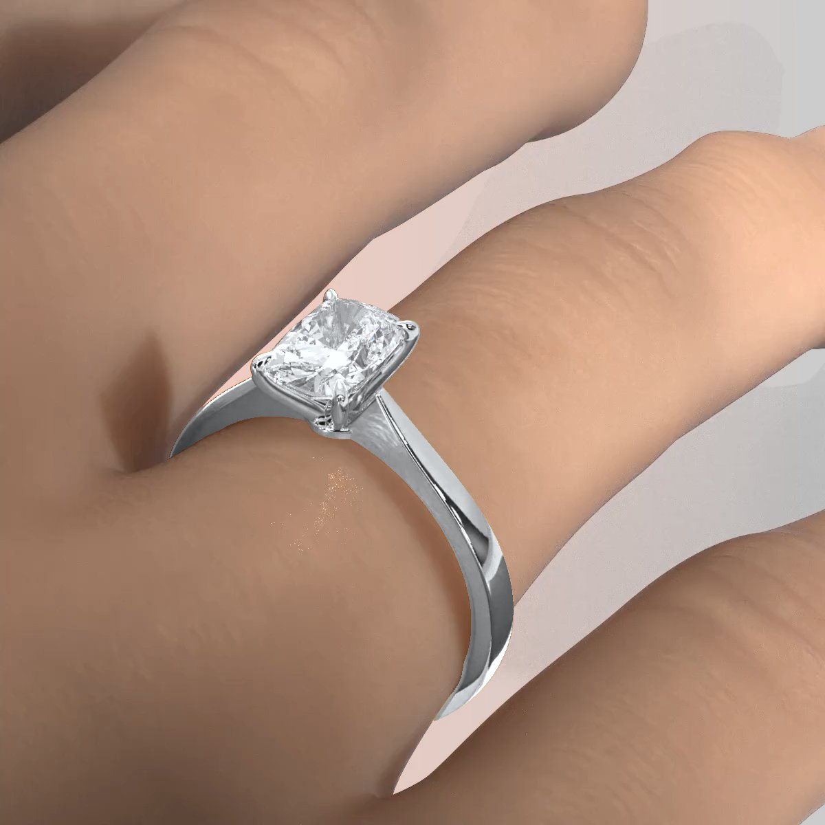 3g Lab Grown Diamond Tapper Solitaire IGI Certified Engagement Ring Setting 2mm 1.00 Ctw.