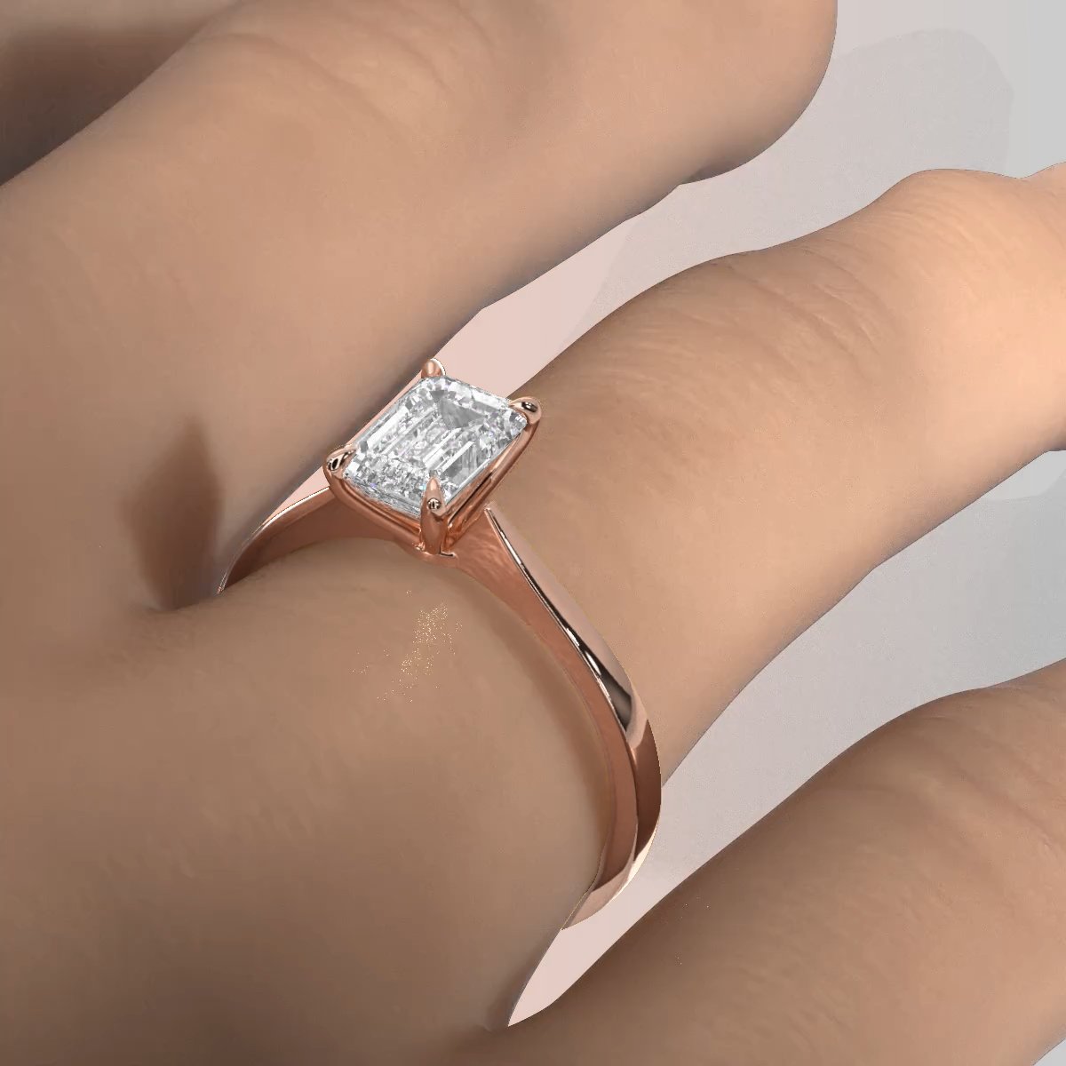 3g Lab Grown Diamond Tapper Solitaire IGI Certified Engagement Ring Setting 2mm 1.00 Ctw.