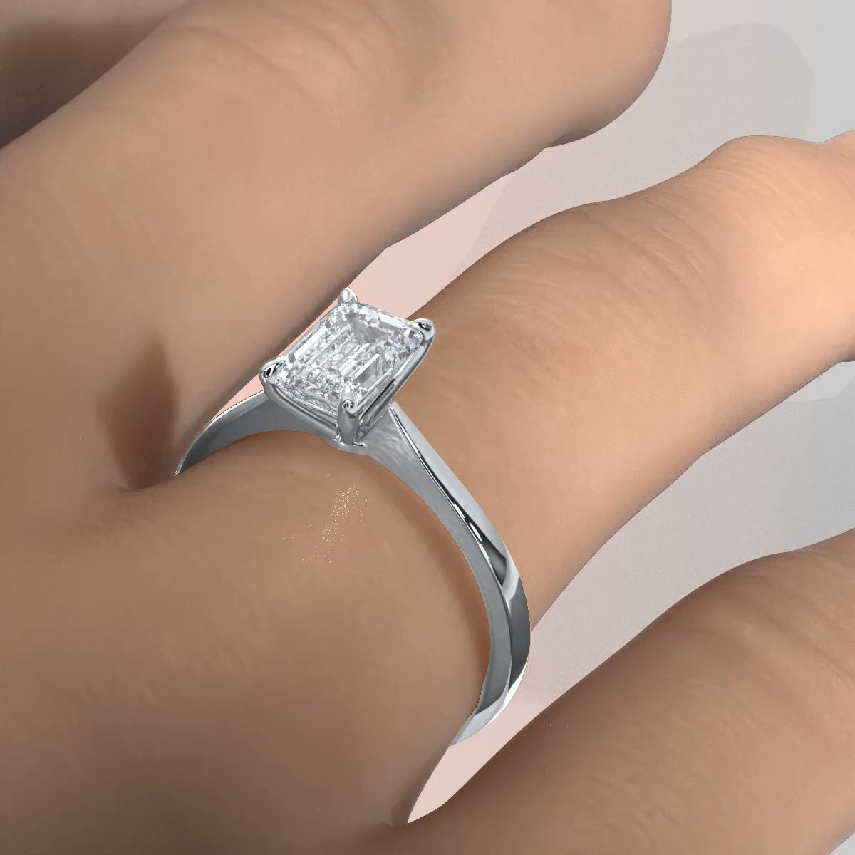 3g Lab Grown Diamond Tapper Solitaire IGI Certified Engagement Ring Setting 2mm 1.00 Ctw.