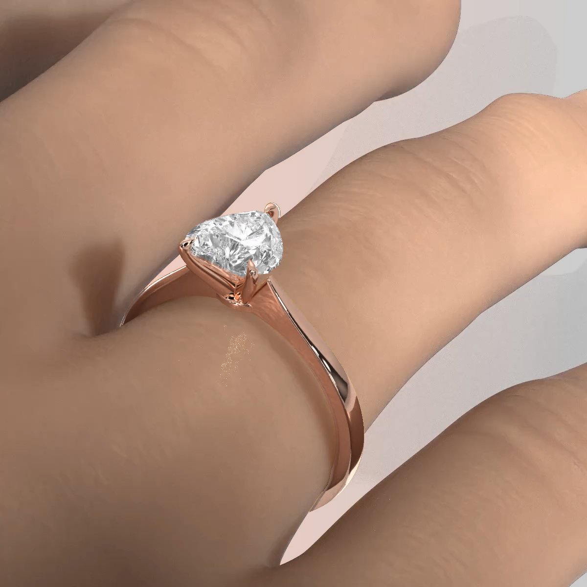 3g Lab Grown Diamond Tapper Solitaire IGI Certified Engagement Ring Setting 2mm 1.00 Ctw.