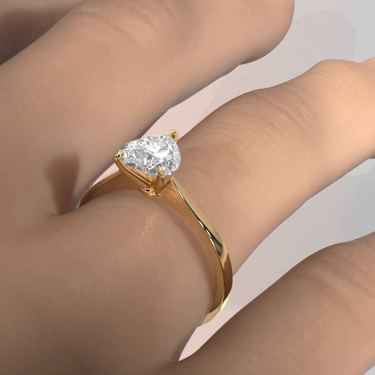 3g Lab Grown Diamond Tapper Solitaire IGI Certified Engagement Ring Setting 2mm 1.00 Ctw.