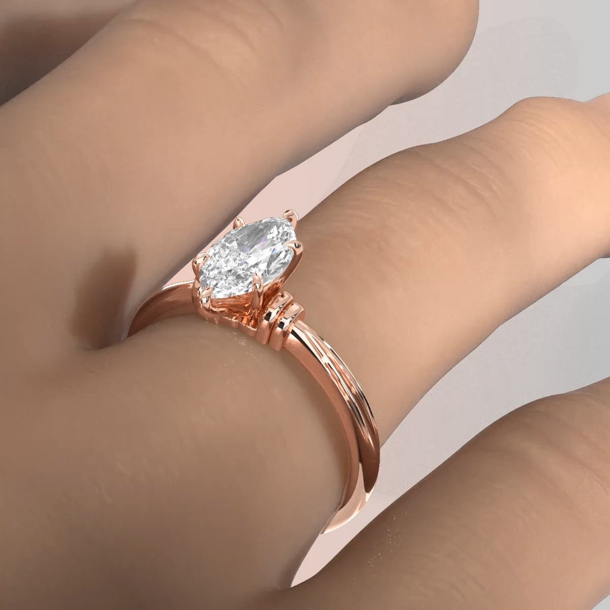 4.2g Ridged Solitaire Prong Set Lab Grown Diamond Engagement Ring IGI Certified 2.6mm 1.00 Ctw.