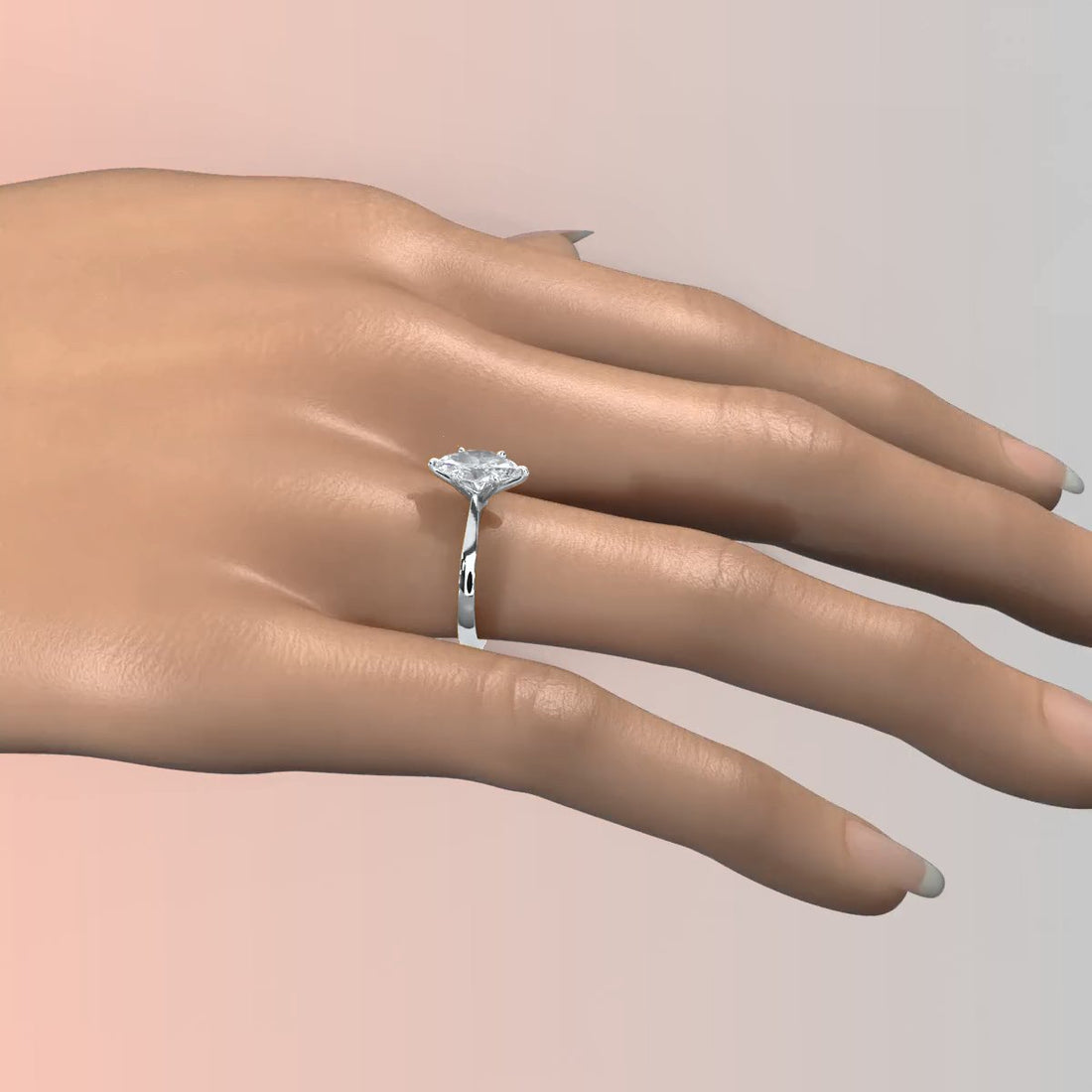 3g Lab Grown Diamond Tapper Solitaire IGI Certified Engagement Ring Setting 2mm 1.00 Ctw.