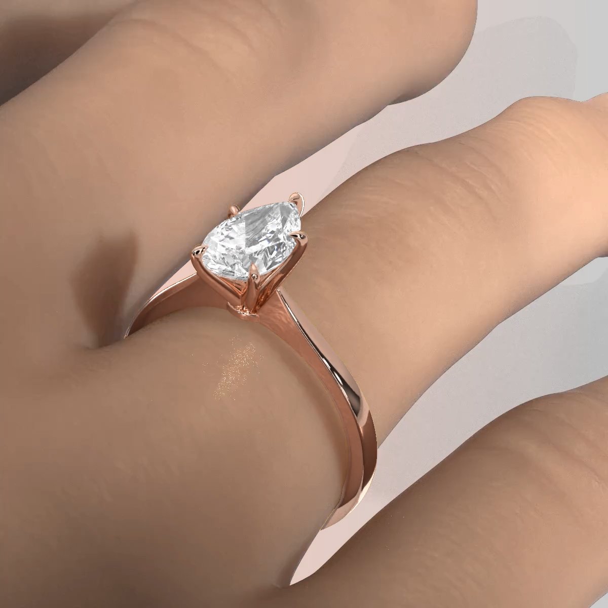 3g Lab Grown Diamond Tapper Solitaire IGI Certified Engagement Ring Setting 2mm 1.00 Ctw.