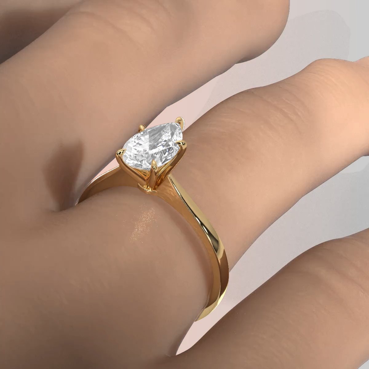 3g Lab Grown Diamond Tapper Solitaire IGI Certified Engagement Ring Setting 2mm 1.00 Ctw.