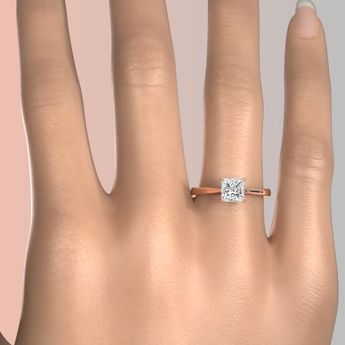 3g Lab Grown Diamond Tapper Solitaire IGI Certified Engagement Ring Setting 2mm 1.00 Ctw.