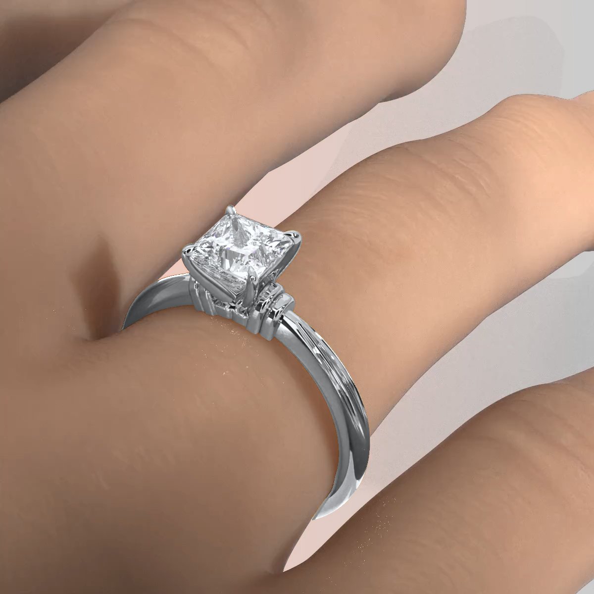 4.2g Ridged Solitaire Prong Set Lab Grown Diamond Engagement Ring IGI Certified 2.6mm 1.00 Ctw.