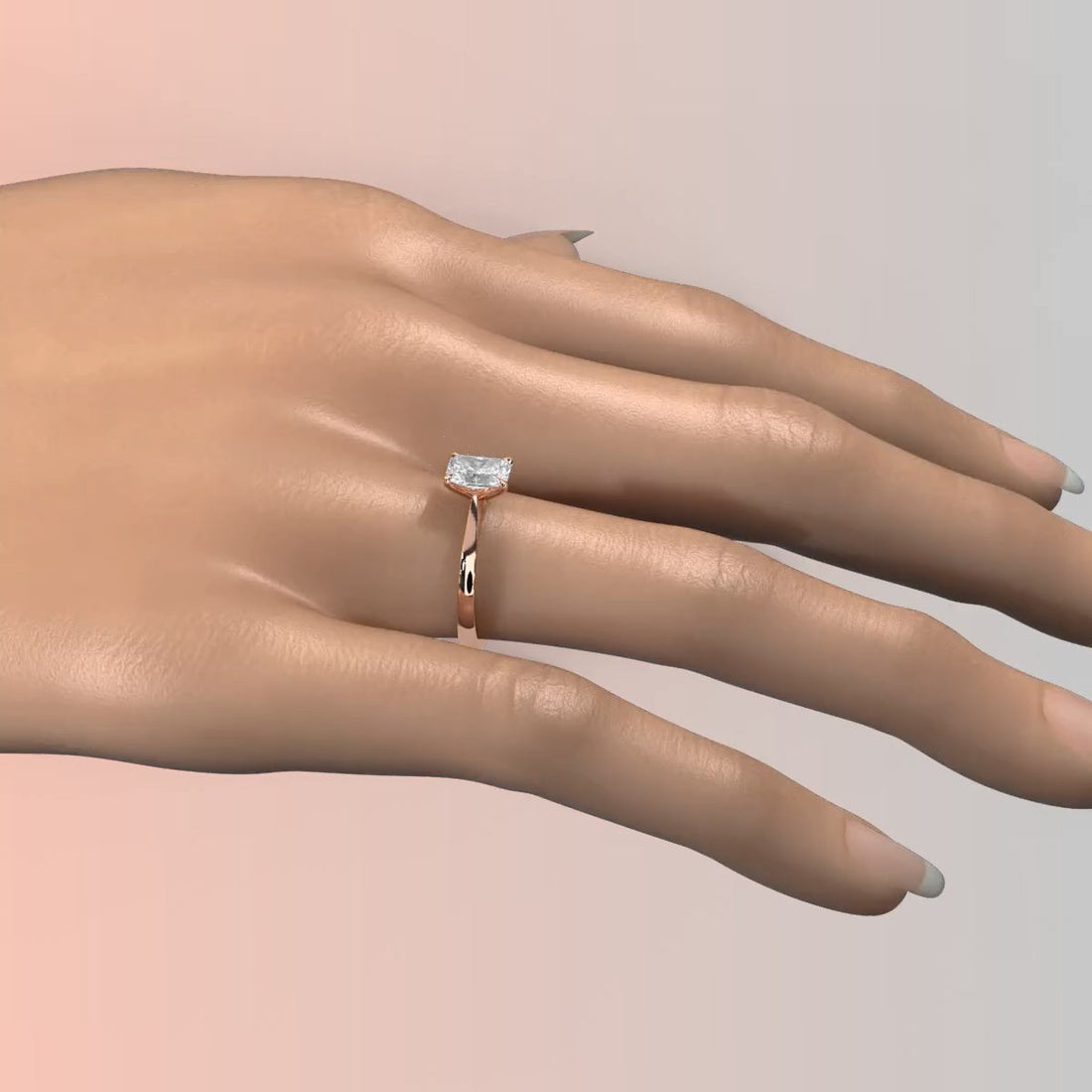 3g Lab Grown Diamond Tapper Solitaire IGI Certified Engagement Ring Setting 2mm 1.00 Ctw.