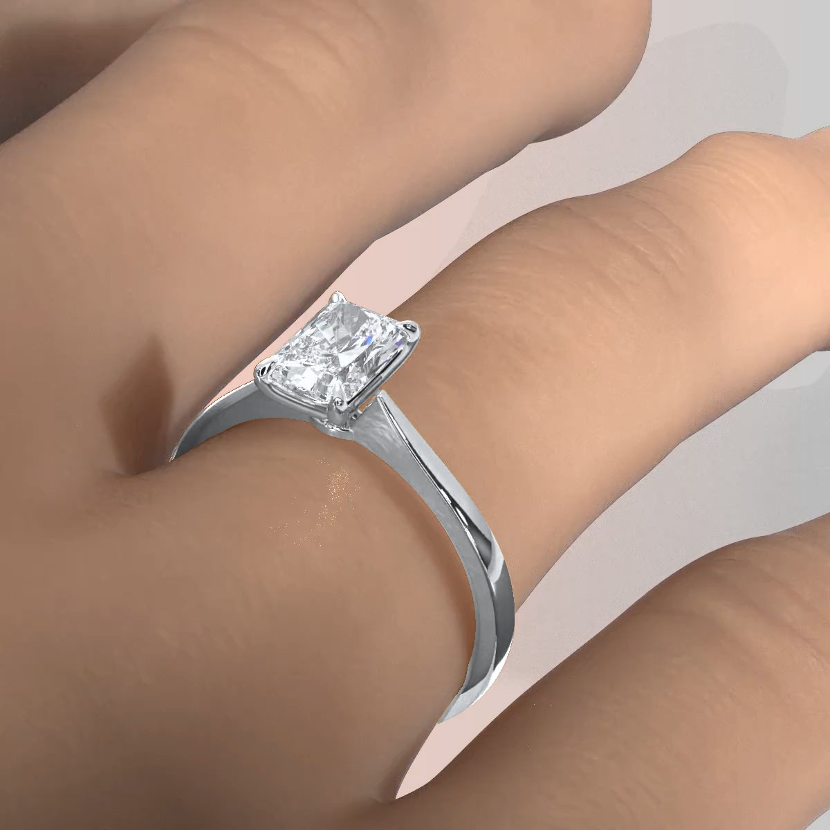 3g Lab Grown Diamond Tapper Solitaire IGI Certified Engagement Ring Setting 2mm 1.00 Ctw.