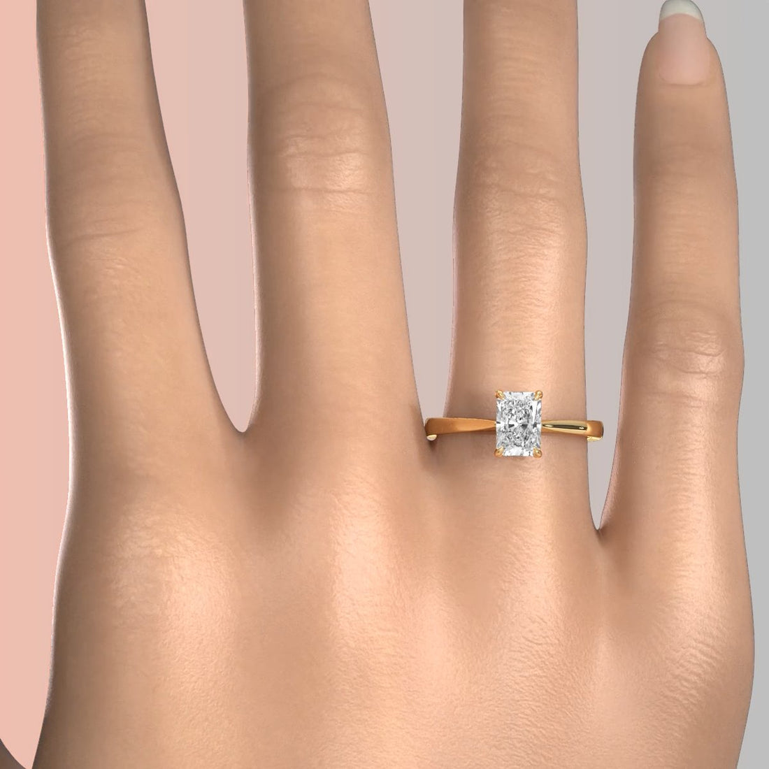 3g Lab Grown Diamond Tapper Solitaire IGI Certified Engagement Ring Setting 2mm 1.00 Ctw.