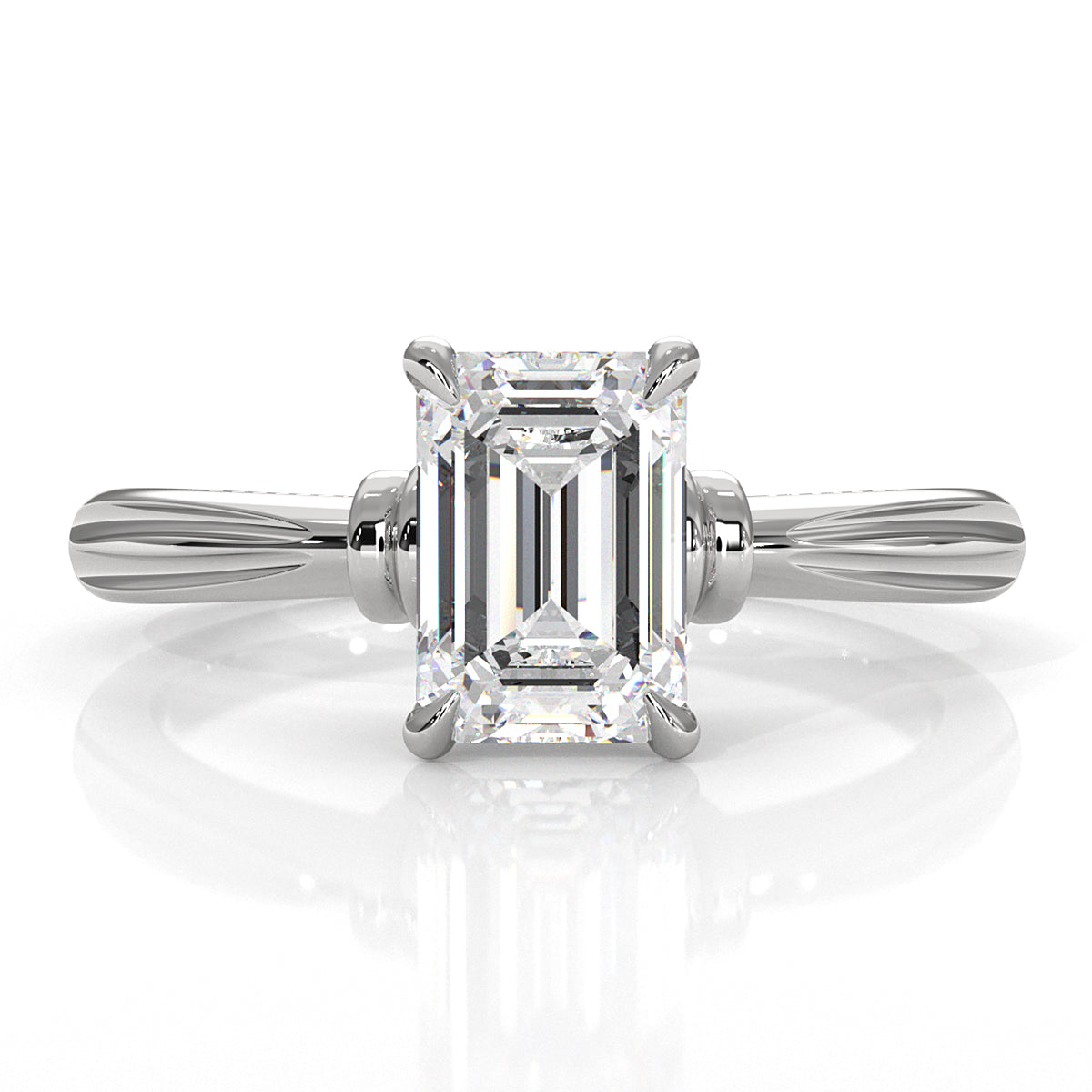 4.2g Ridged Solitaire Prong Set Lab Grown Diamond Engagement Ring IGI Certified 2.6mm 1.00 Ctw.