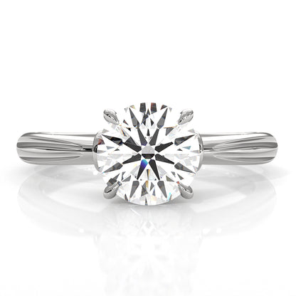 4.2g Ridged Solitaire Prong Set Lab Grown Diamond Engagement Ring IGI Certified 2.6mm 1.00 Ctw.