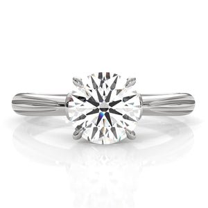 4.2g Ridged Solitaire Prong Set Lab Grown Diamond Engagement Ring IGI Certified 2.6mm 1.00 Ctw.